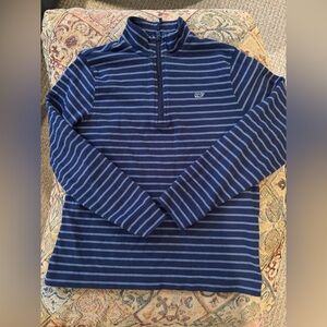 Vineyard Vines Navy and Gray Striped Pullover